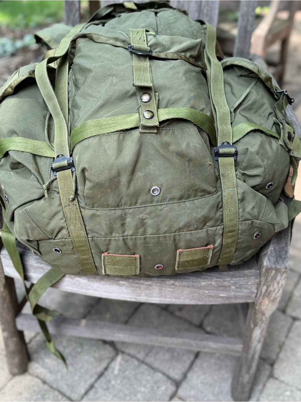 Vintage USGI Large ALICE Pack OD Green Cargo Field Rucksack Backpack (w/o Frame) - Picture 11 of 15